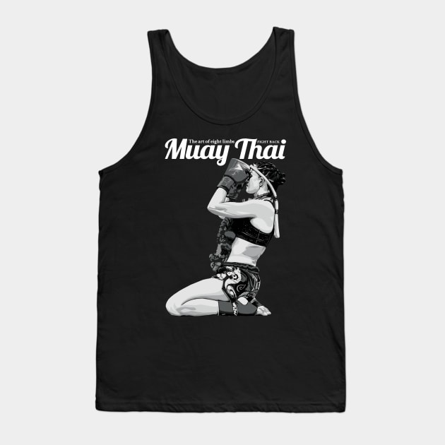Muay Thai Girl Fight Back Tank Top by KewaleeTee